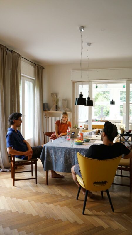 Artist Talk with Asís Ybarra and Joshua Schwebel, 2020. Photo: Lea Mugnaini